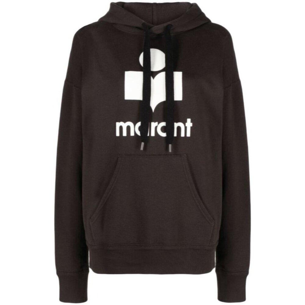 Marant Étoile Mansel Flocked-logo Hoodie Faded Black Size36 SW0001FA-B1M12E